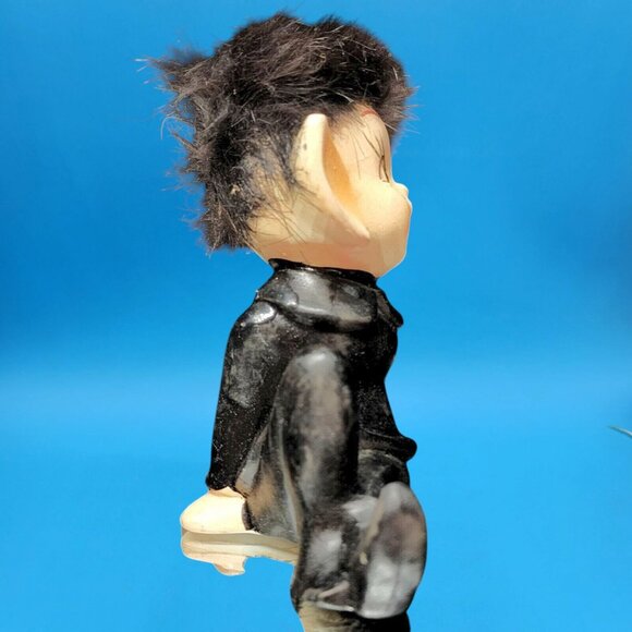 Vintage Winking Pixie Elf Black Outfit Furry Hair DABS Japan Figurine - Picture 7 of 9